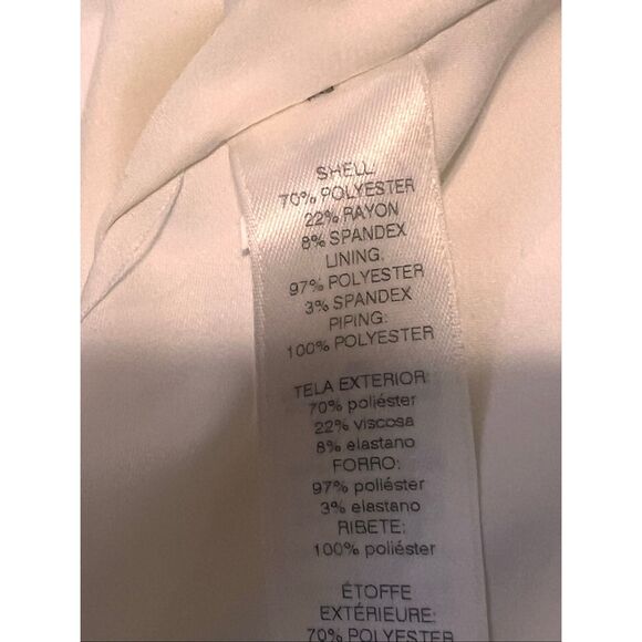 White House Black Market Women's Sleeveless Piped Knit Dress White Black Size 4 - Picture 6 of 6